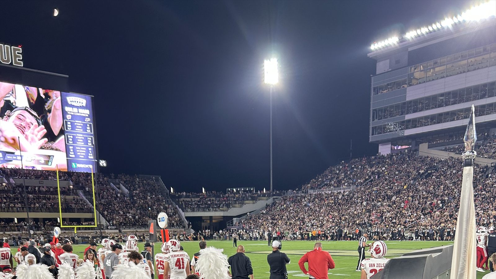 The project owner's real night photograph from inside a crowded Ross-Ade Stadium.